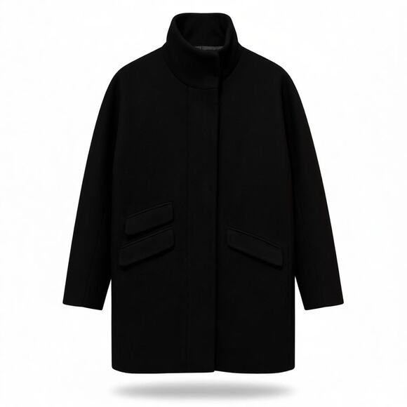 J. Crew Cocoon Italian Stadium-Cloth Wool Coat Size 8 - Picture 6 of 16